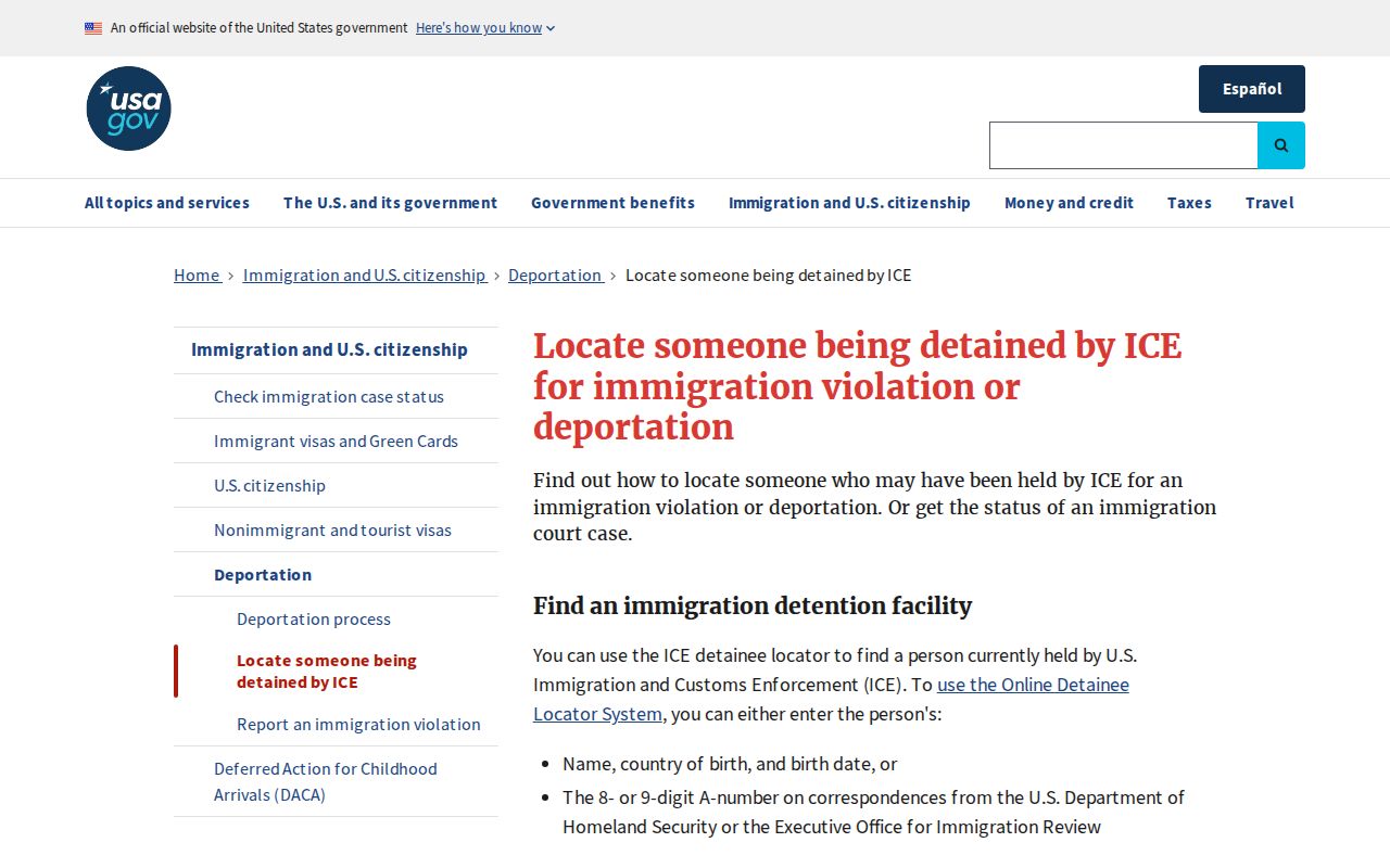 ICE detainee locator guidance for a Burke County immigration custody case