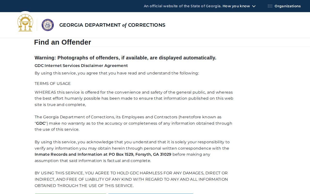 Georgia offender search for Burke County released inmates