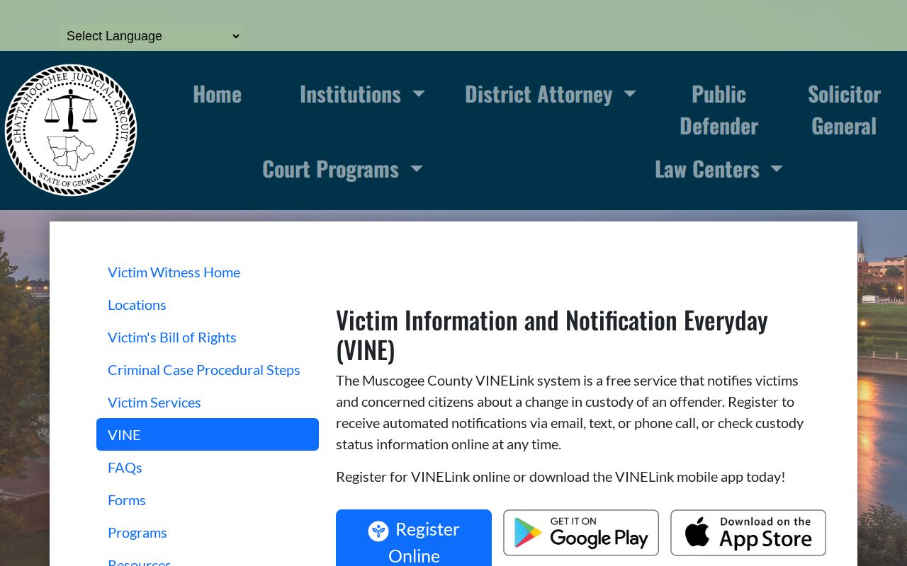 Georgia VINE PIN instructions for Burke County release alerts